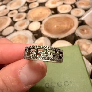 Gucci Sterling Silver G Cube Ring